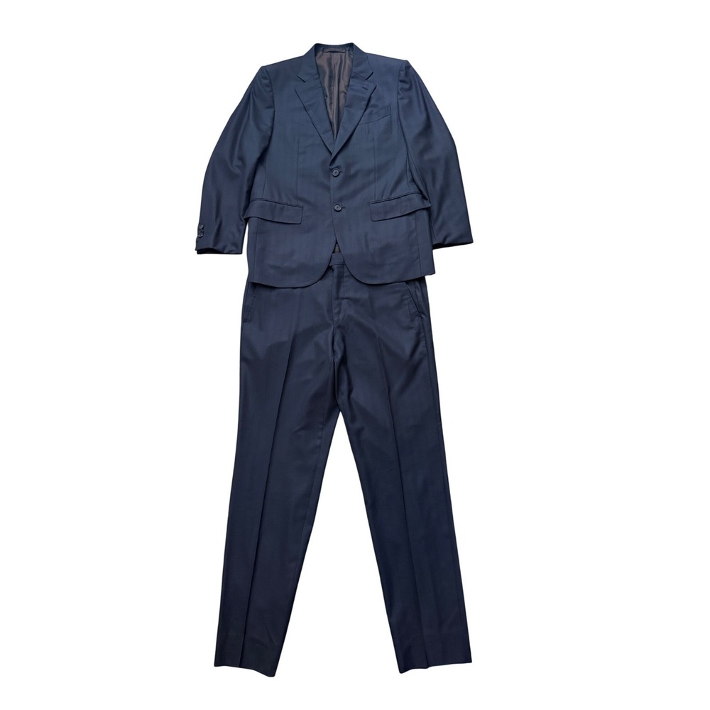 Ermenegildo Zegna Couture Suit Mens 50R Navy Blue Wool 120 Centoventimila 21L2N5